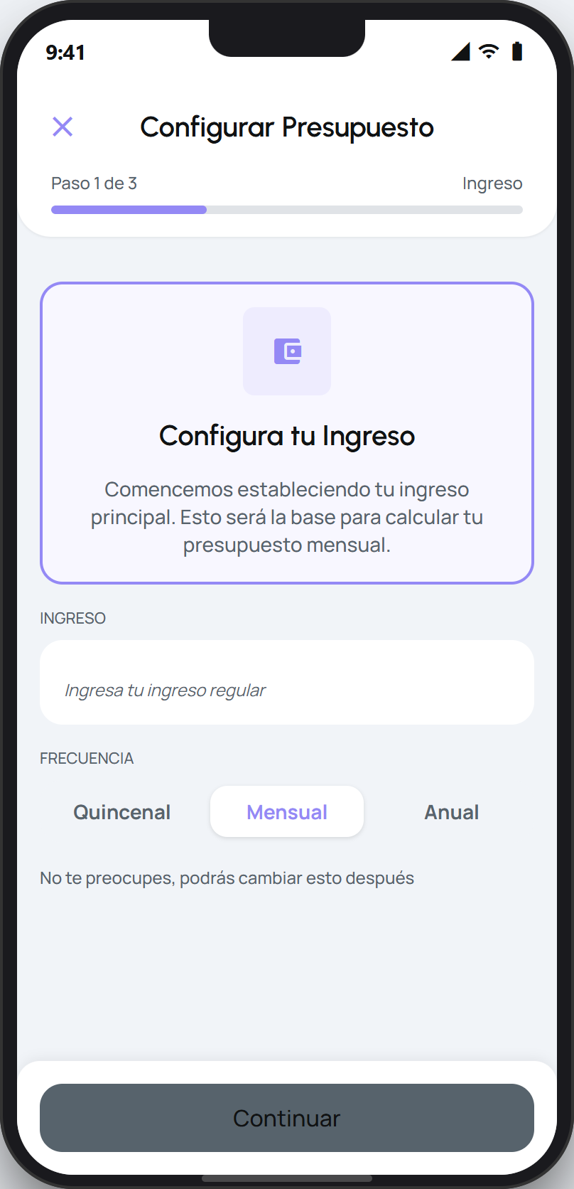 Paso de ingresos del presupuesto